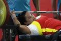 Guo Lingling of China competes in the women`s -45 kg Asian Para Games 2018 Royalty Free Stock Photo