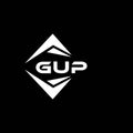 GUP abstract technology logo design on Black background. GUP creative initials letter logo concept