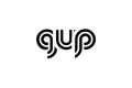 GUP Creative Unique Modern Letter Logo Design. Elegant Monogram Logo Design with Decorative Elements and Typography Royalty Free Stock Photo