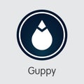 Guppy Crypto Currency. Vector GUP Element.