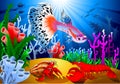 Guppy fish on the coral reef Royalty Free Stock Photo