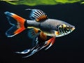 guppy fish isolated on black background Royalty Free Stock Photo