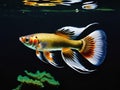 guppy fish isolated on black background Royalty Free Stock Photo