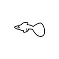 Guppy fish line vector design template illustration