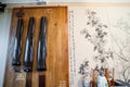 Guqin on the wall in the room