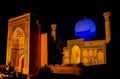 Gur-e Amir mausoleum of Timur at night - Samarkand, Uzbekistan Royalty Free Stock Photo