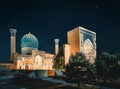 Gur-Emir mausoleum at night with Stars, Samarkand, Uzbekistan Royalty Free Stock Photo