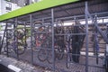 Gurded public bicycle parking storage box