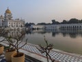 Gurdwara Bangla Sahib is the most prominent Sikh Gurudwara, Bangla Sahib Gurudwara in New Delhi, India inside view Royalty Free Stock Photo