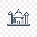 Gurdwara vector icon isolated on transparent background, linear