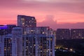 Gurgaon,Haryana,India- September 04 2021: DLF 5 residential apartments and commercial hub skyline at sunset Royalty Free Stock Photo