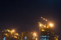 Gurgaon Noida sky scraper under construction at night