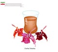 Gurhal Sharbat or Iranian Drink Made From Hibiscus and Aromatic Syrup