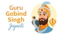 Guru Gobind Singh Jayanti vector illustration. Sikh festival and celebration in Punjab