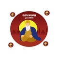 Guru nanak jayanti gurpurab free vector illustration Royalty Free Stock Photo