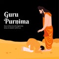 Guru Purnima, Buddhist religious holiday event of teacher, Illustration