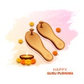 Guru purnima celebration on guru paduka greeting card