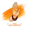 Guru purnima festival of indians and nepalese dedicate to spritual teachers and gurus. concept of guru hand, give blesses to his Royalty Free Stock Photo