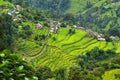 A Gurung village between rice fields in the Himalayas, Nepal Royalty Free Stock Photo