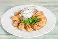 Gurza - traditional azerbaijanian fried dumplings of beef and mutton Royalty Free Stock Photo