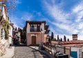 Old street with historical architecture in Black Sea village of Gurzuf in Crimea. Royalty Free Stock Photo