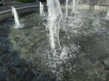 Gush of water fountain. Water splash in the fountain. Royalty Free Stock Photo