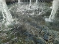 Gush of water fountain. Water splash in the fountain. Royalty Free Stock Photo