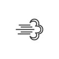 Gust of wind blow line icon
