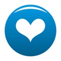 Gustatory heart icon blue Royalty Free Stock Photo