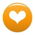 Gustatory heart icon vector orange Royalty Free Stock Photo