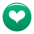 Gustatory heart icon vector green Royalty Free Stock Photo