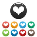 Gustatory heart icons set color vector Royalty Free Stock Photo