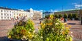 Gustav Adolfs square in Gothenburg scenic colorful panoramic view Royalty Free Stock Photo