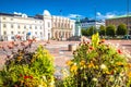 Gustav Adolfs square in Gothenburg scenic colorful view Royalty Free Stock Photo