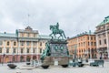 Gustav II Adolfs Statue, located in front of the Royal Swedish Opera House of Stockholm, Sweden