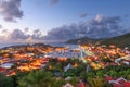 Gustavia, Saint Barthelemy skyline in the Caribbean Royalty Free Stock Photo