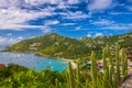 Gustavia, Saint Barthelemy skyline and harbor in the Caribbean Royalty Free Stock Photo