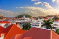Gustavia, St. Barths Town Skyline at the Harbor Royalty Free Stock Photo