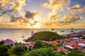 Gustavia, St Barts coast in the West Indies of the Caribbean Sea Royalty Free Stock Photo