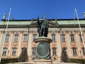 Gustavo Erici statue outside Riddarhuset building in Stockholm Sweden