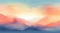 Colorful Abstract Mountain Painting With Soft Gradients