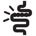 Gut constipation icon on white background. Colitis sign. Stomach business concept. flat style