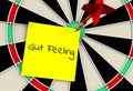 Gut Feeling, message on dart board