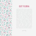 Gut flora concept with thin line icons Royalty Free Stock Photo