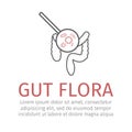 Gut flora line icon