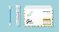 Gut Health Test Kit with graphical representations of bacteria marked Royalty Free Stock Photo