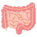 Gut human digestive system icon, vector illustration Royalty Free Stock Photo