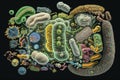 Gut microbiota, illustration. Ai generated Royalty Free Stock Photo