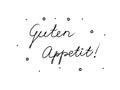 Guten Appetit phrase handwritten with a calligraphy brush. Bon Appetit in german. Modern brush calligraphy. Isolated word black