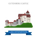 Gutenberg Castle in Liechtenstein flat vector attraction